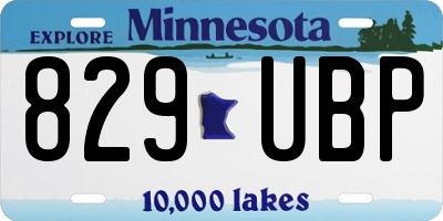 MN license plate 829UBP