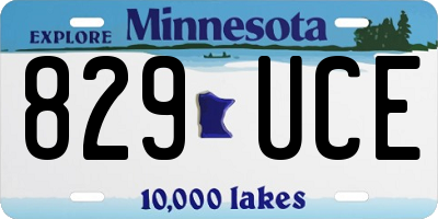MN license plate 829UCE