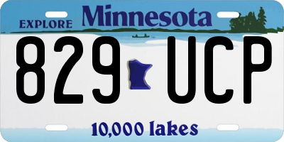 MN license plate 829UCP