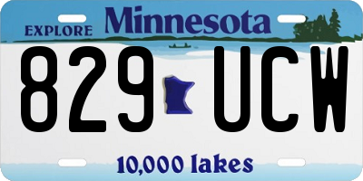 MN license plate 829UCW