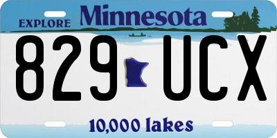 MN license plate 829UCX