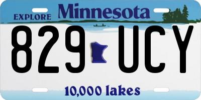 MN license plate 829UCY
