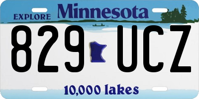 MN license plate 829UCZ