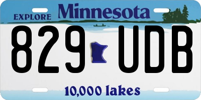 MN license plate 829UDB