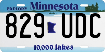 MN license plate 829UDC