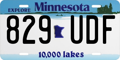 MN license plate 829UDF