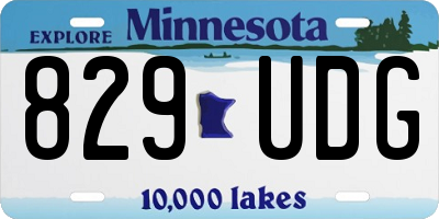 MN license plate 829UDG