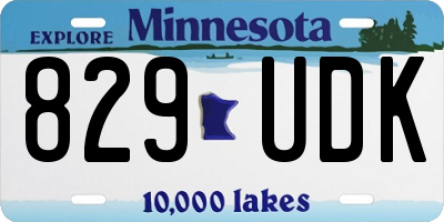 MN license plate 829UDK