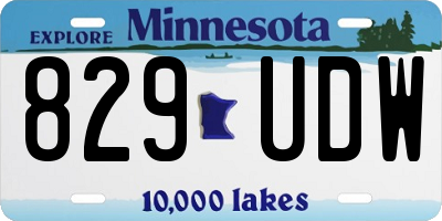 MN license plate 829UDW