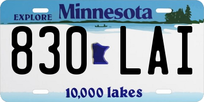 MN license plate 830LAI