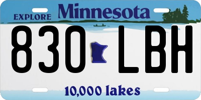 MN license plate 830LBH