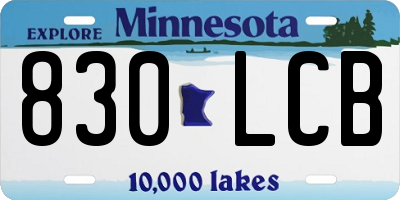 MN license plate 830LCB