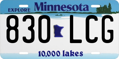 MN license plate 830LCG