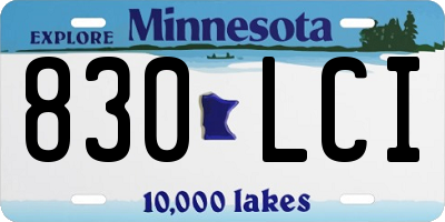 MN license plate 830LCI