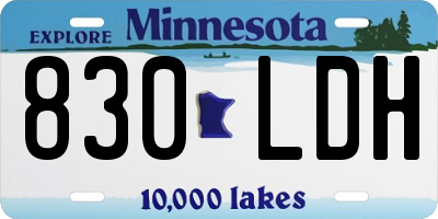 MN license plate 830LDH