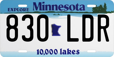 MN license plate 830LDR