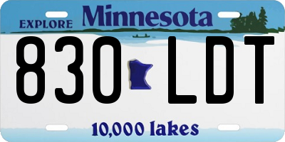 MN license plate 830LDT