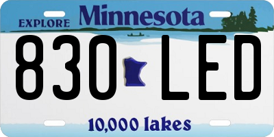 MN license plate 830LED