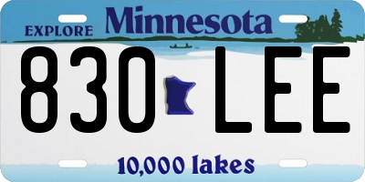 MN license plate 830LEE