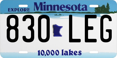 MN license plate 830LEG