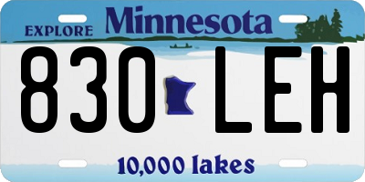 MN license plate 830LEH