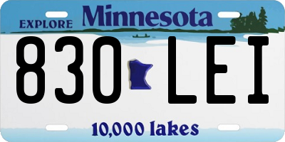 MN license plate 830LEI