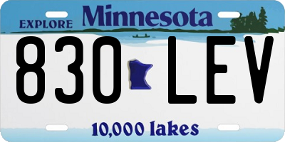 MN license plate 830LEV