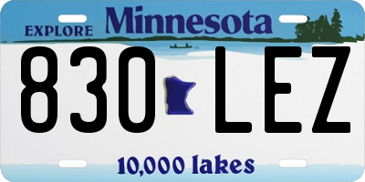 MN license plate 830LEZ