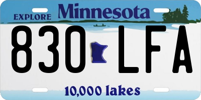 MN license plate 830LFA