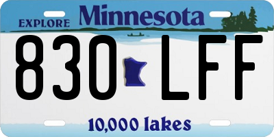 MN license plate 830LFF