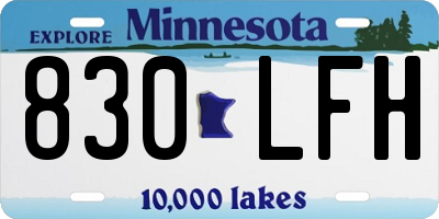 MN license plate 830LFH
