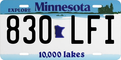 MN license plate 830LFI