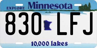 MN license plate 830LFJ