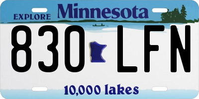 MN license plate 830LFN