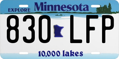 MN license plate 830LFP
