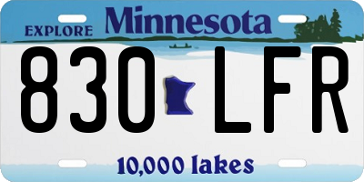 MN license plate 830LFR