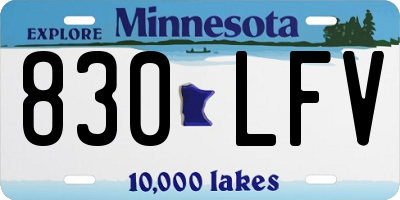 MN license plate 830LFV