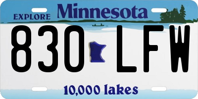 MN license plate 830LFW