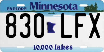 MN license plate 830LFX