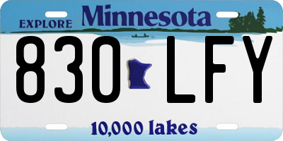 MN license plate 830LFY