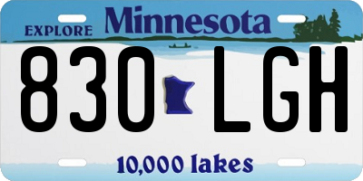 MN license plate 830LGH