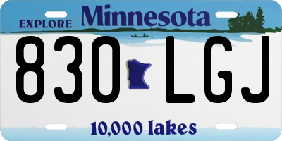 MN license plate 830LGJ