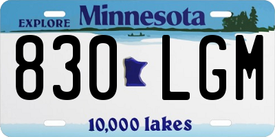 MN license plate 830LGM
