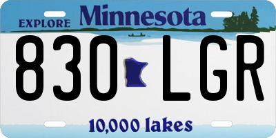 MN license plate 830LGR