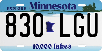 MN license plate 830LGU