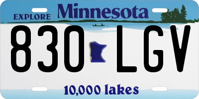 MN license plate 830LGV