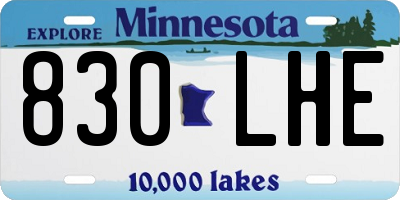 MN license plate 830LHE