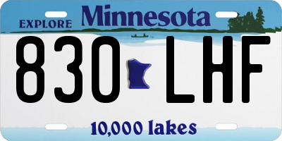 MN license plate 830LHF
