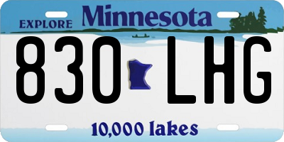 MN license plate 830LHG