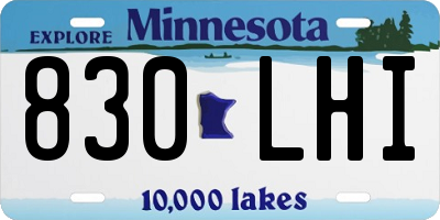 MN license plate 830LHI